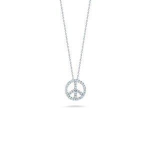 Roberto Coin 18k WG Diamond Peace Sign 16" Necklace ~$1,400 retail